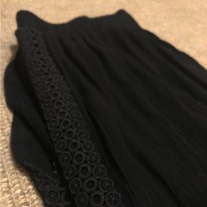 black rayon wide legged pants
